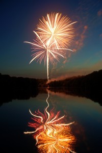 fuegos artificiales paisaje