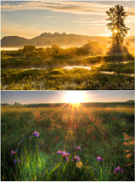 Amanecer y atardecer.