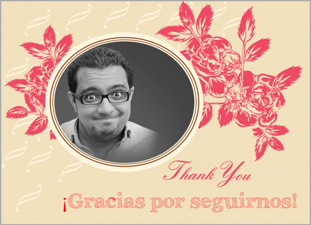 Tarjeta de agradecimiento para ti y todos los que nos seguís.