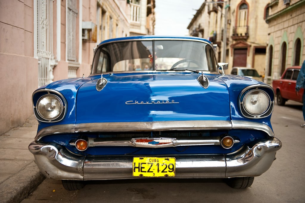 vintage car photographed on the street