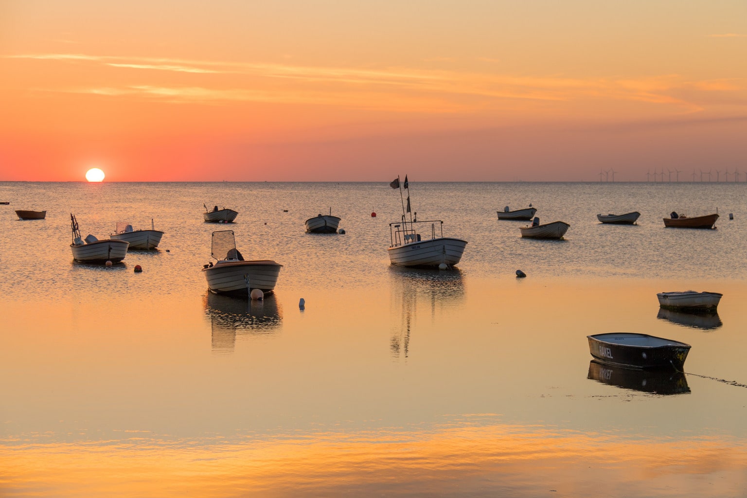 Boats at sunset