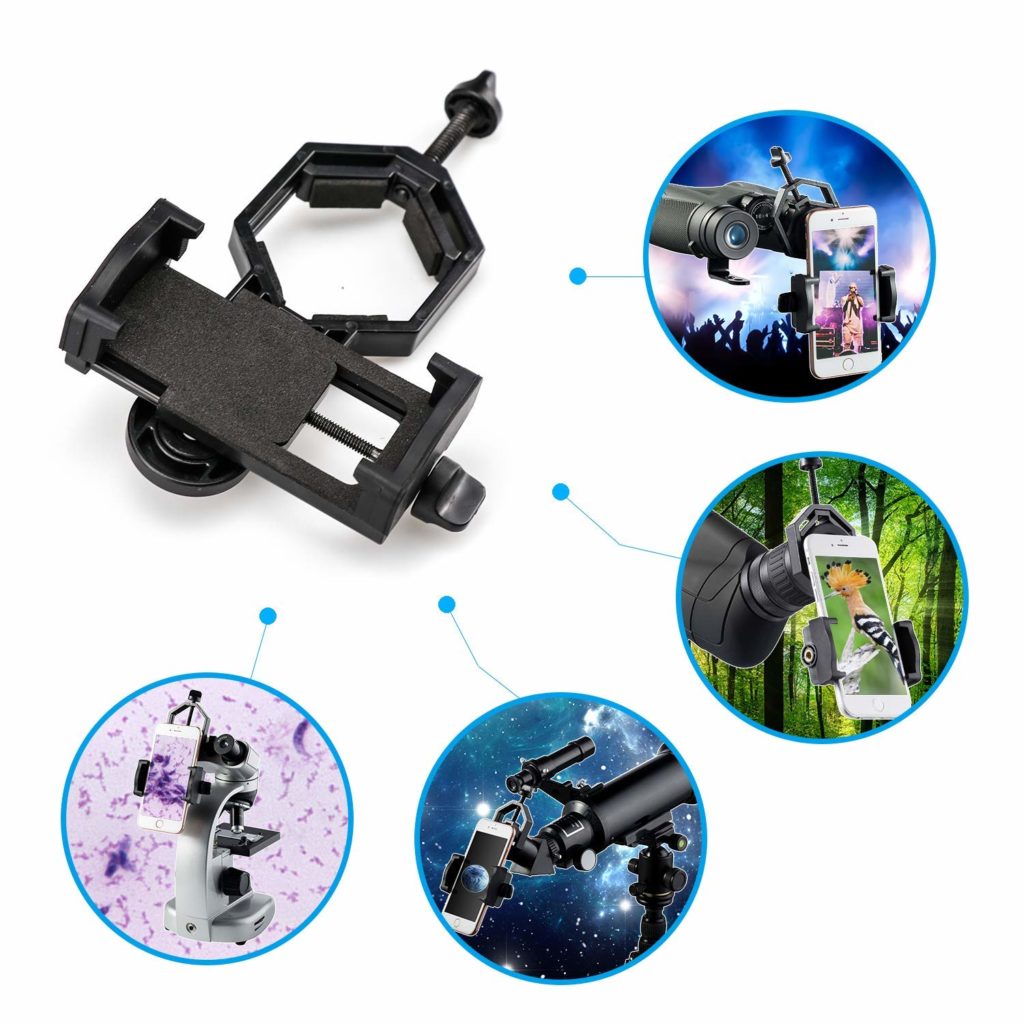 ejemplos de uso del adaptador para el móvil para telescopio