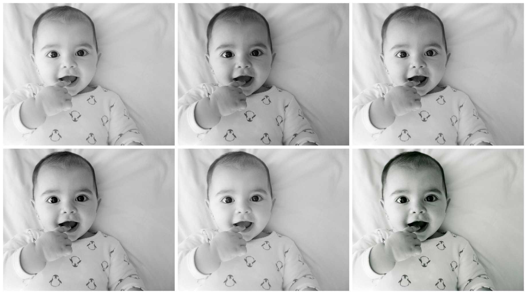 photoshop collage black and white happy baby