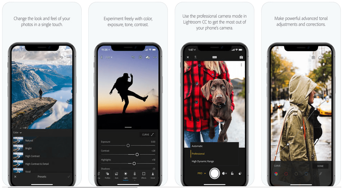 Mobile app Adobe Photoshop Lightroom