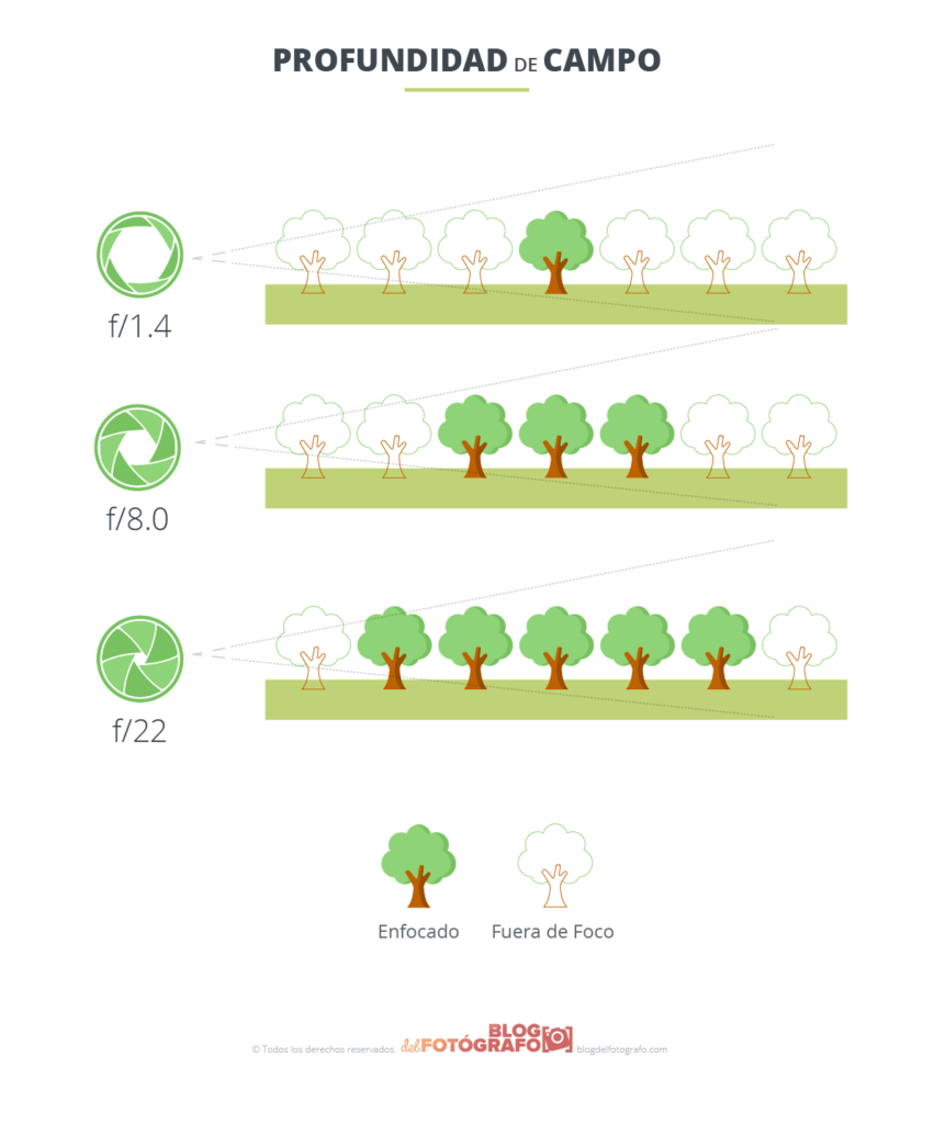 Gráfico sobre profundidad de campo