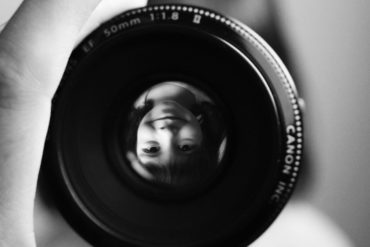 retrato a través de objetivo