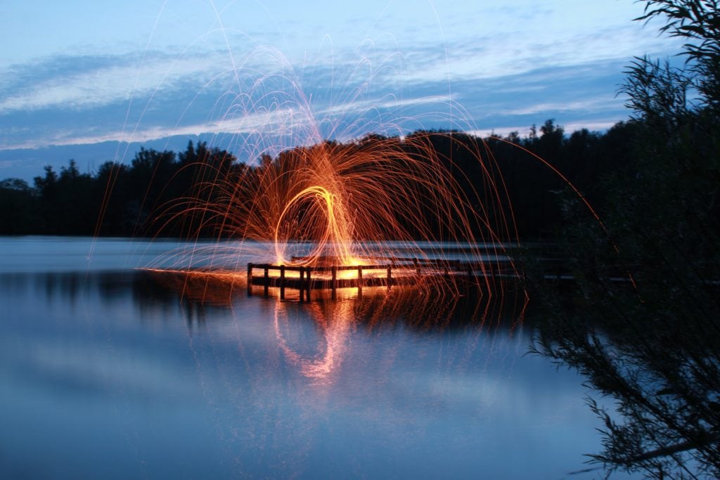 lightpainting en lago