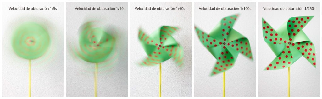 distintas velocidades de obturación