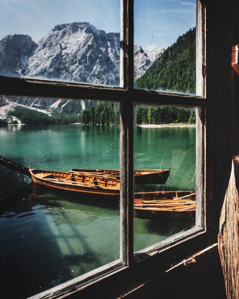 ventana paisaje canoa