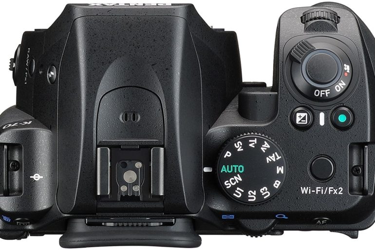 vista superior de la cámara pentax k70