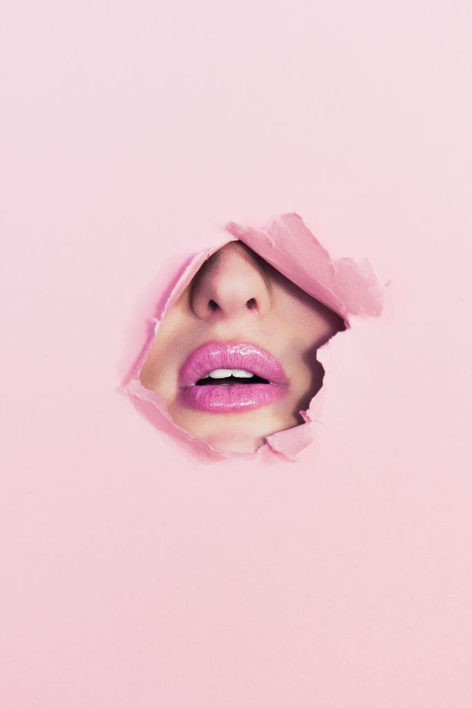 labios rosa retrato