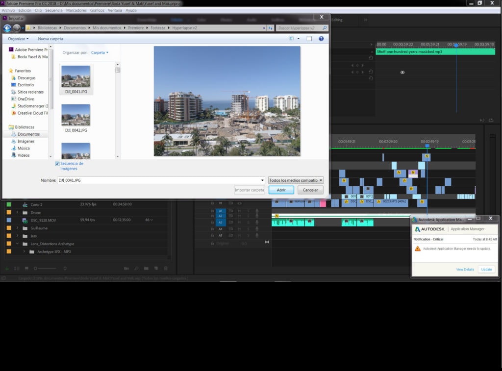 Captura de pantalla de ejemplo de post producción de hyperlapse