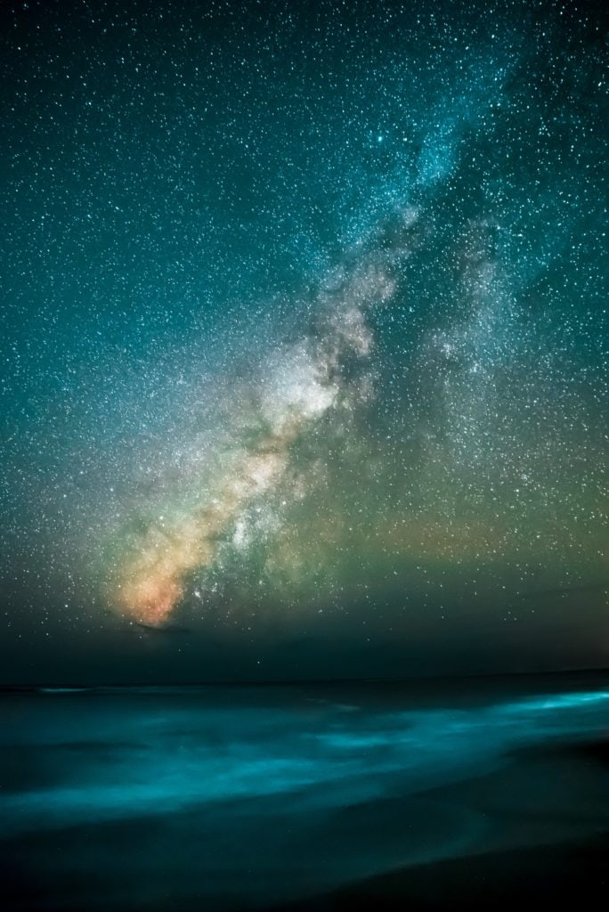 Paisaje nocturno de estrellas