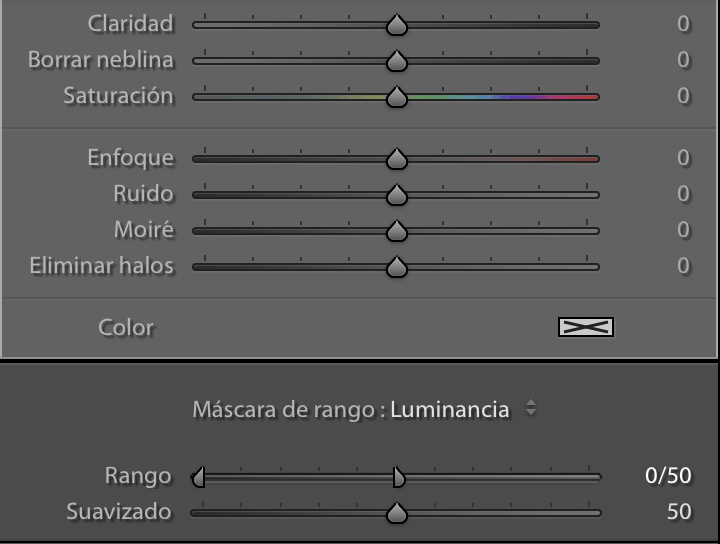 captura de pantalla de Lightroom