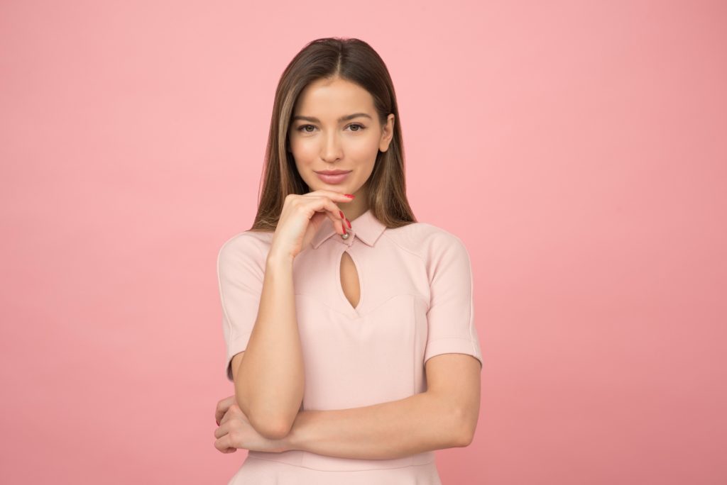 Portrait of woman with posed