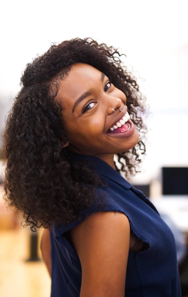 woman laughing