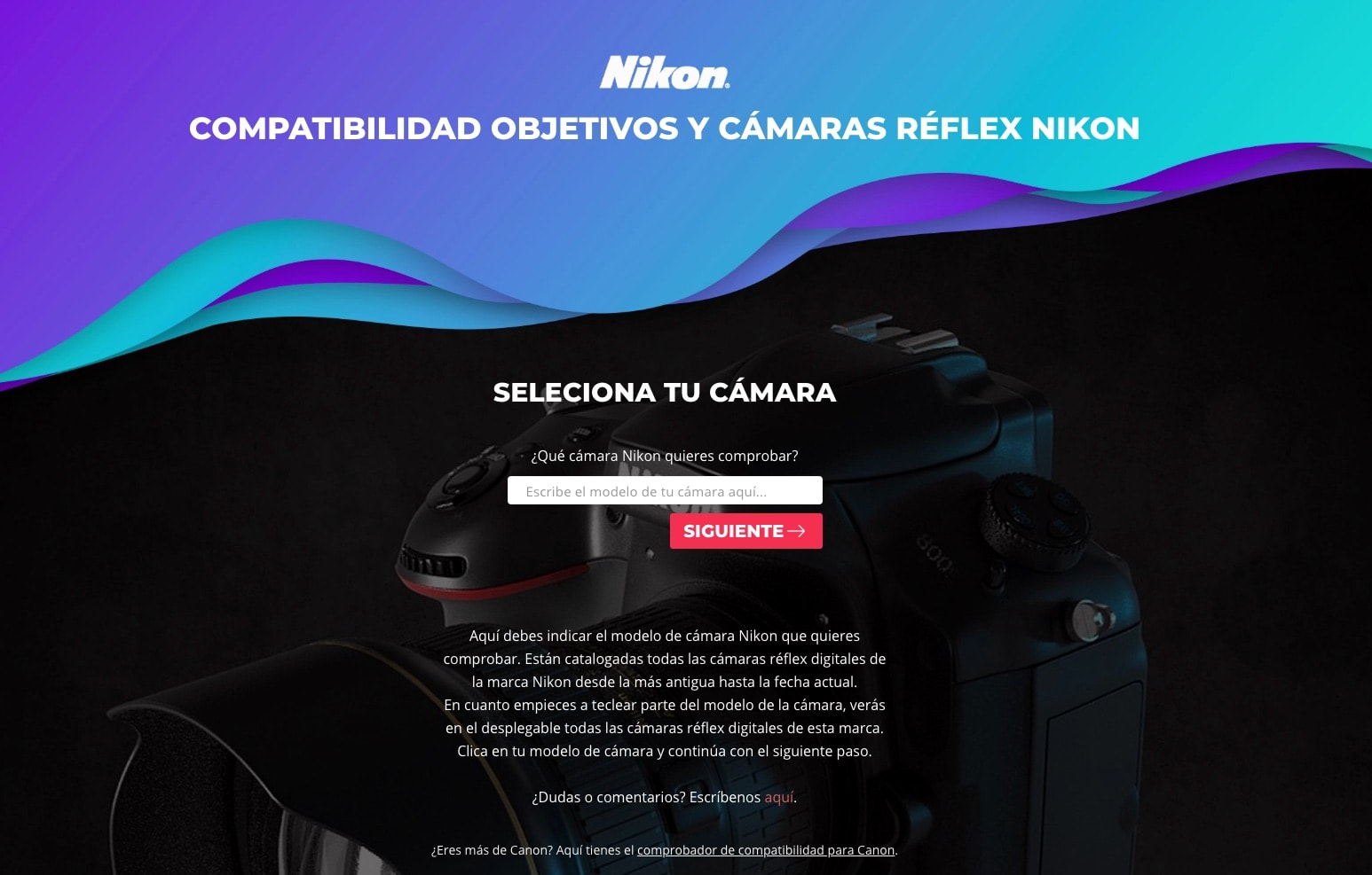 Verifica la tu cámara réflex NIKON NIKKOR