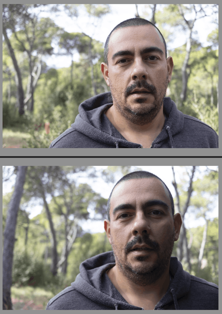 Comparativa utilizando reflector negro y sin reflector