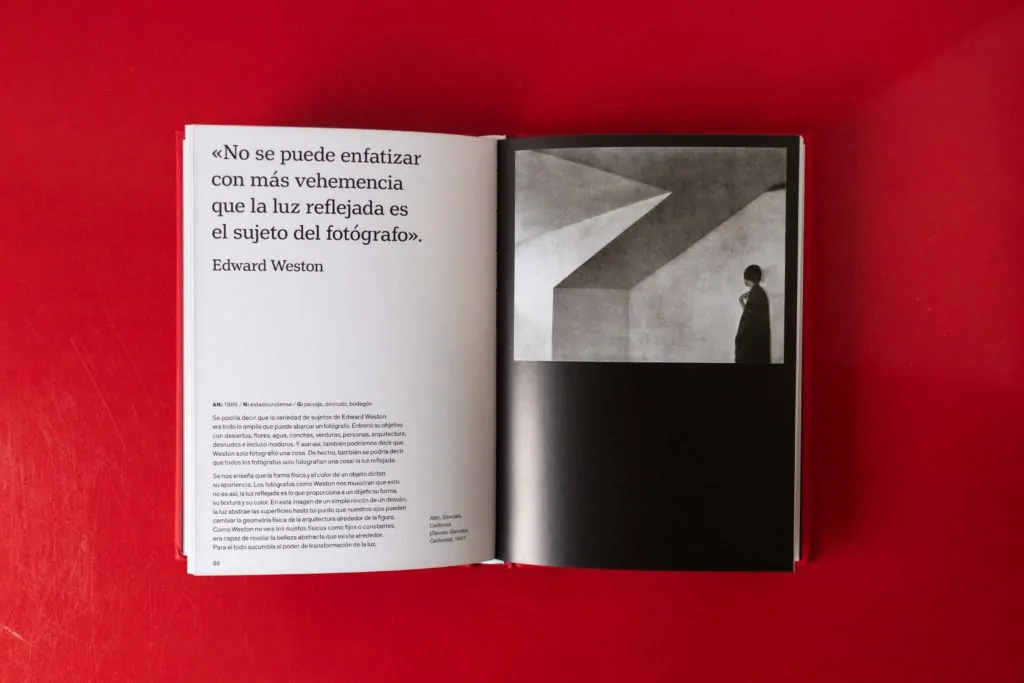 Ejemplo del interior del libro Los fotógrafos hablan sobre fotografía. 