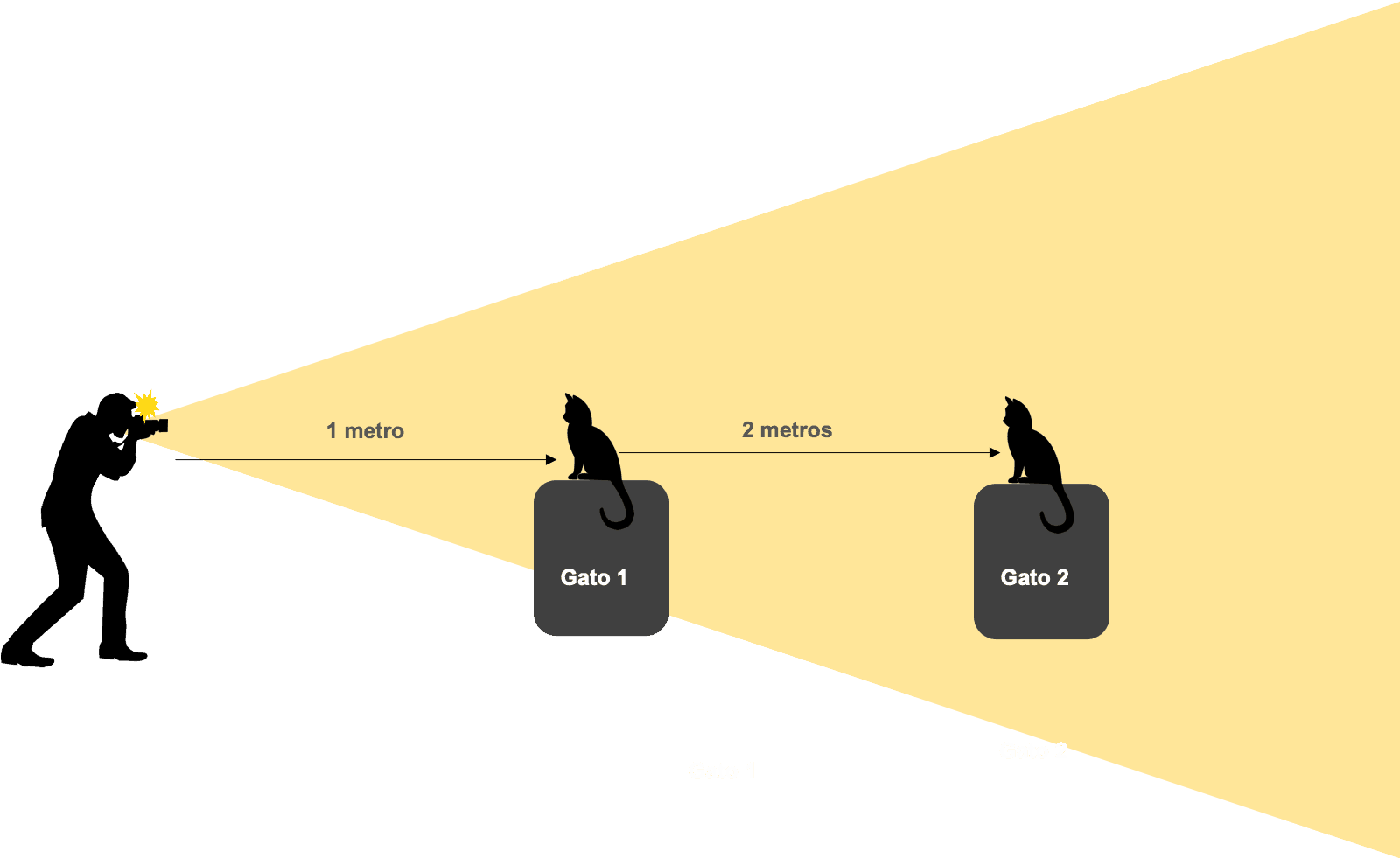Gráfico de iluminación del cuadrado inverso