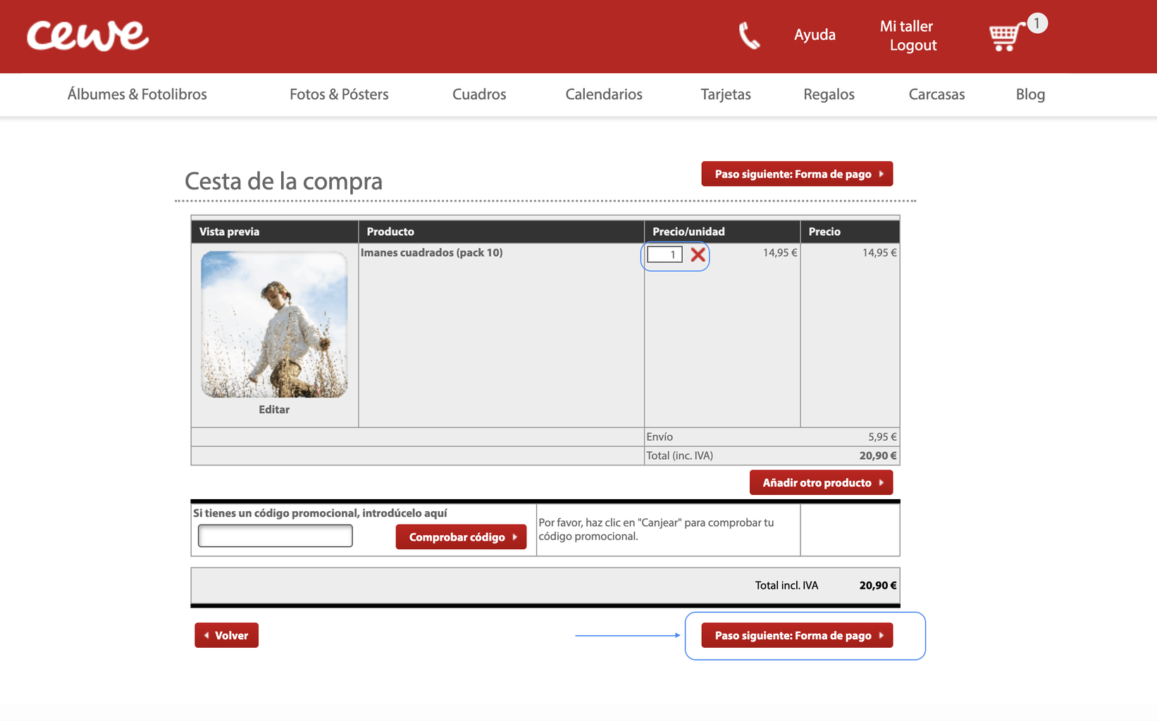 cewe imanes forma de pago