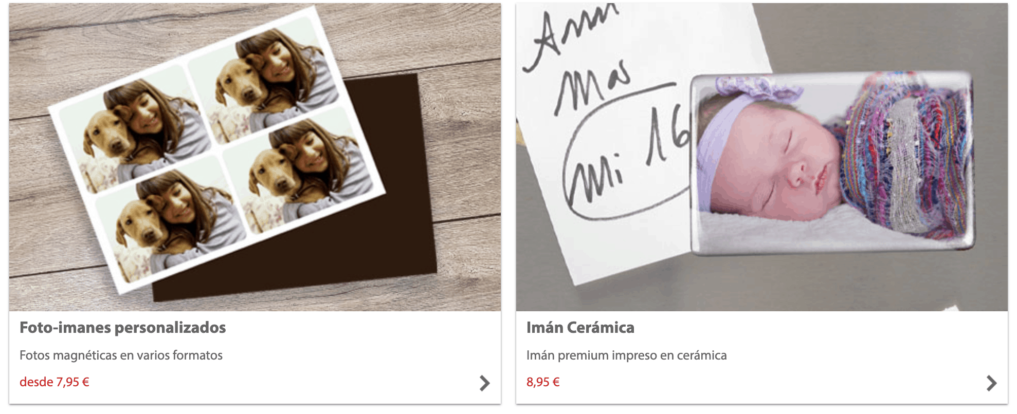 captura de pantalla de pedido de imanes de CEWE