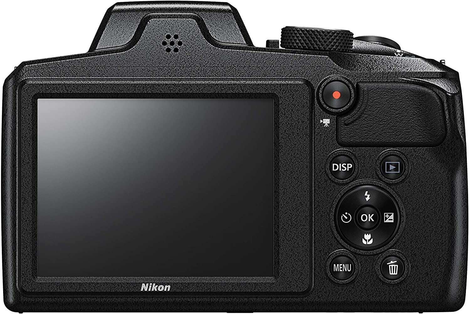 parte trasera y pantalla de la nikon coolpix B600