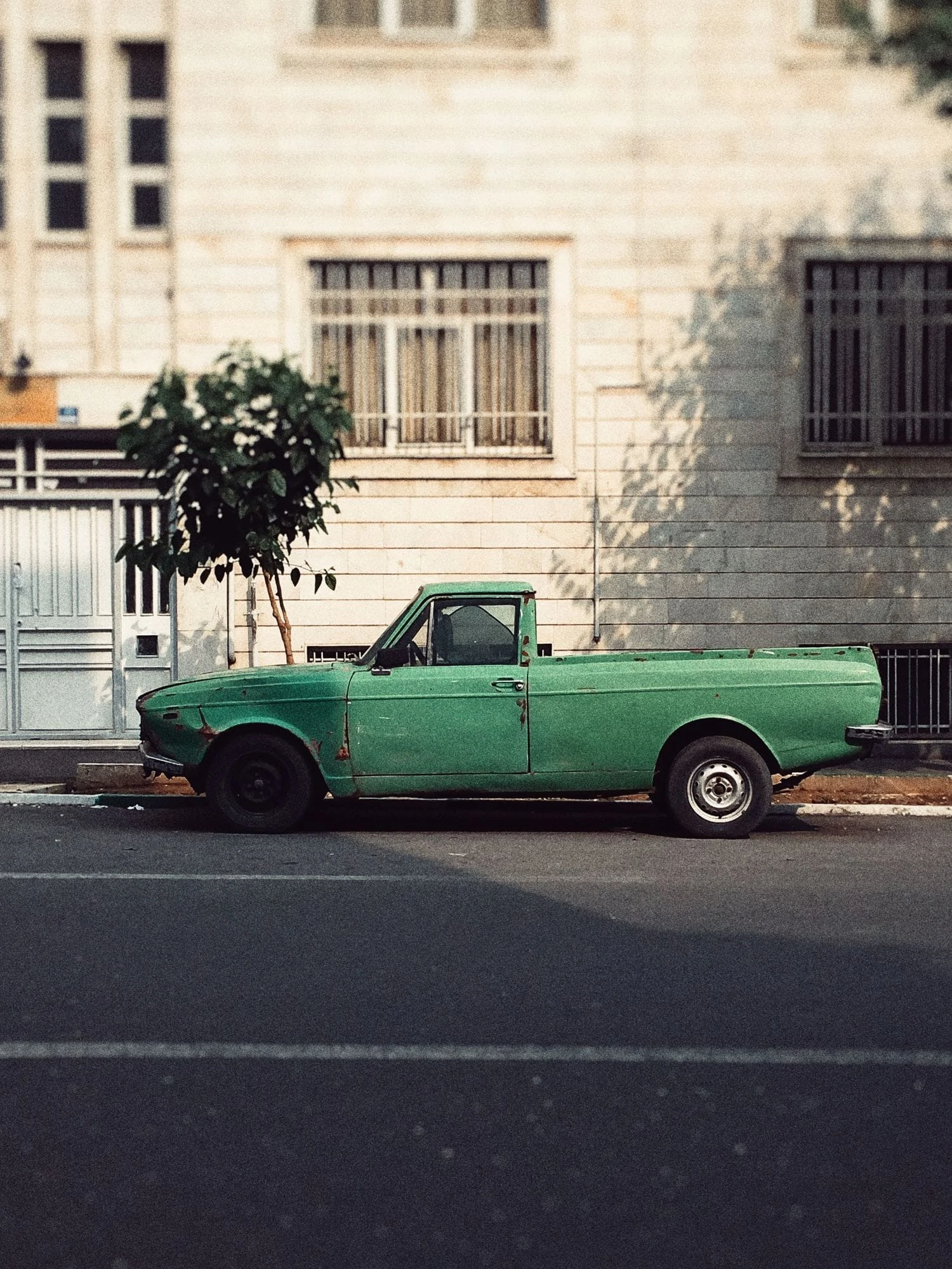 parked green van