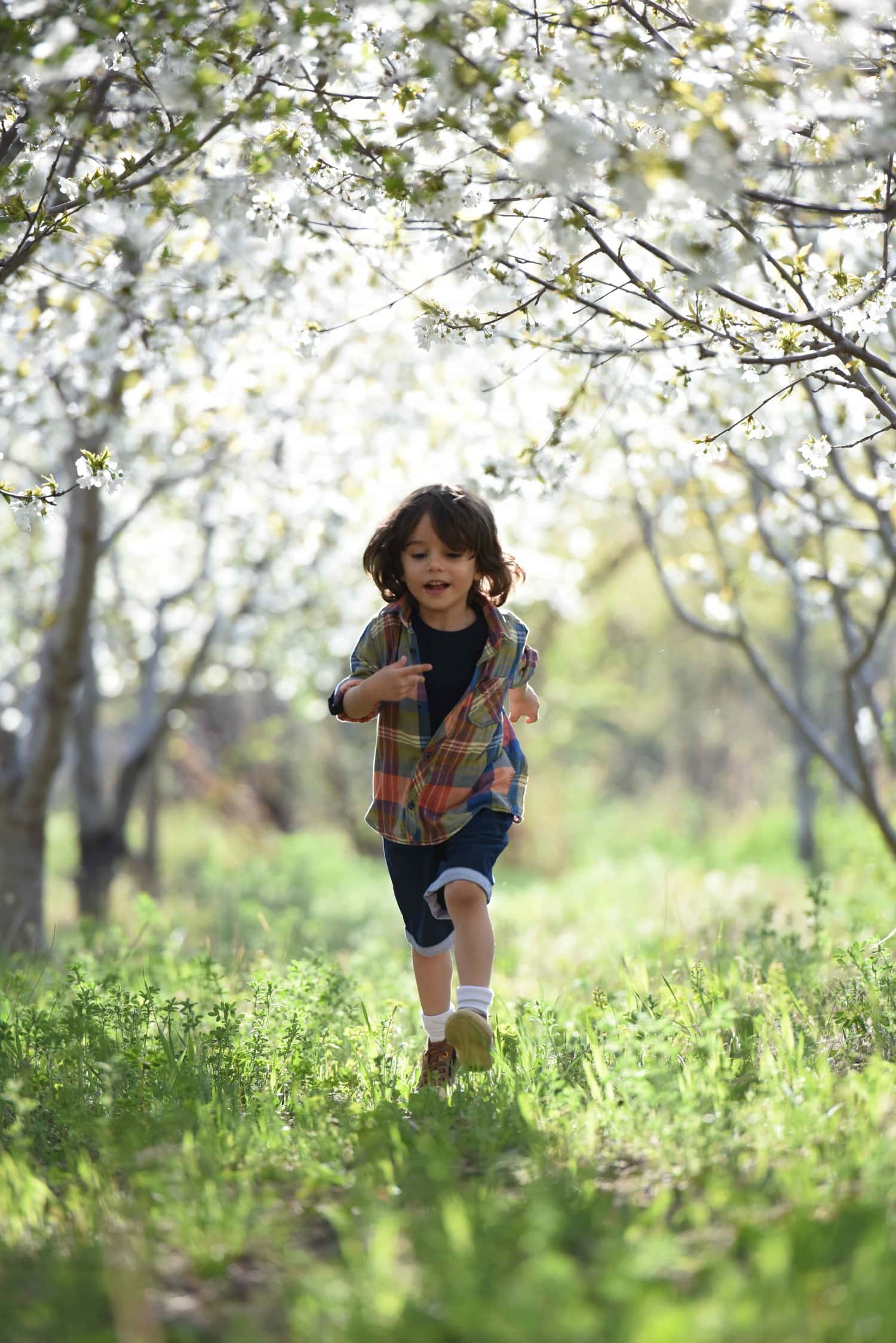 Child photographed in an outdoor session