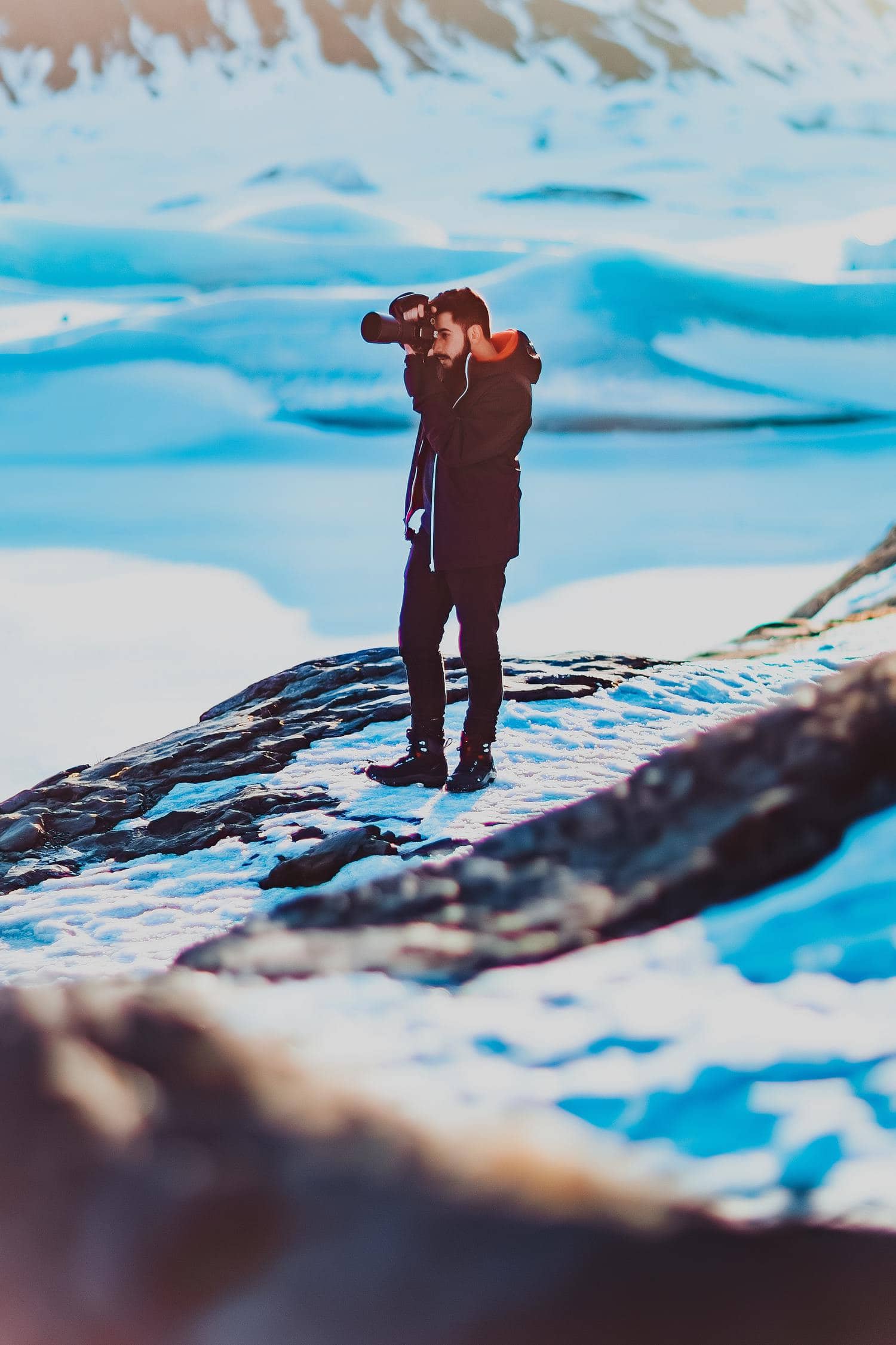 fotógrafo de nieve