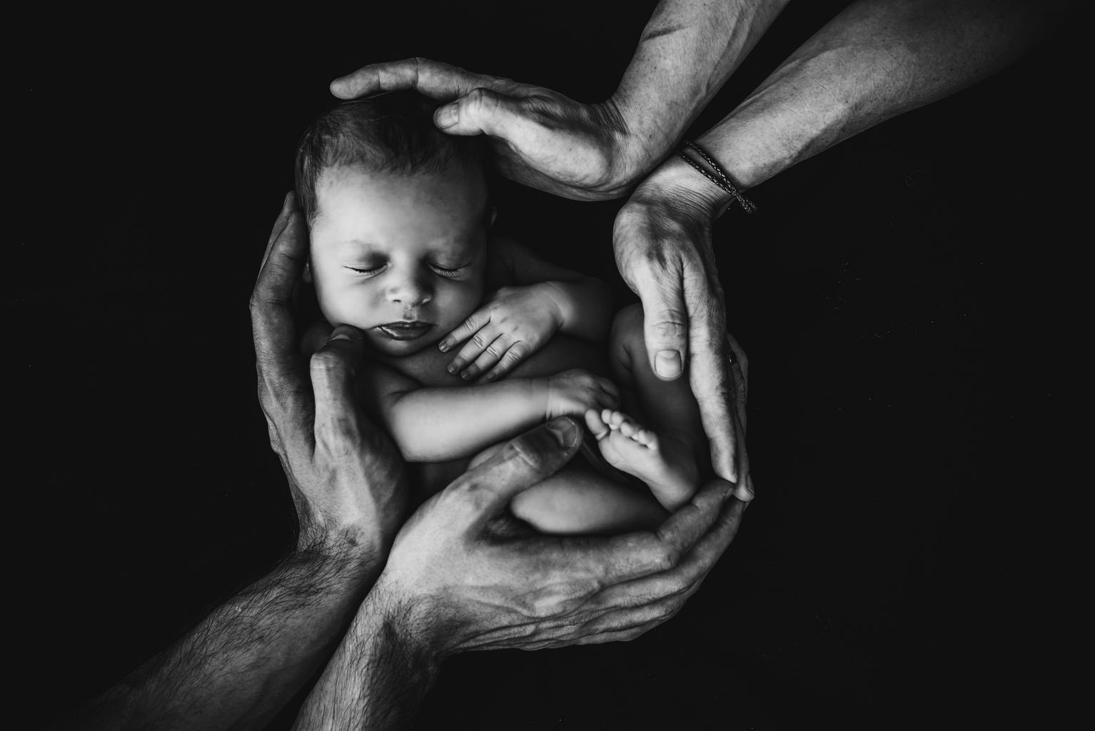 black and white newborn