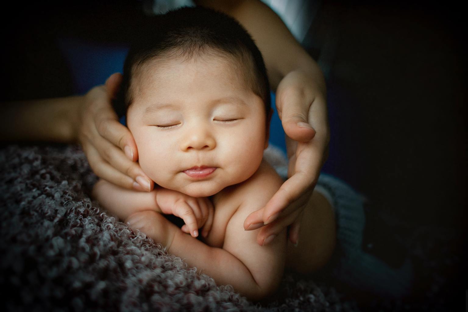 newborn photography session in studio