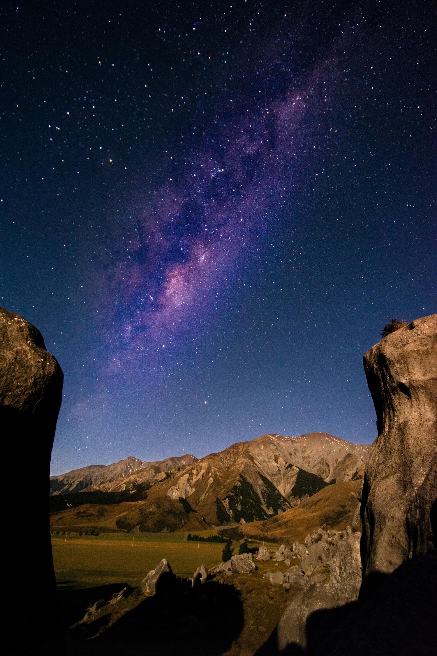 paisaje nocturno con objetivo gran angular