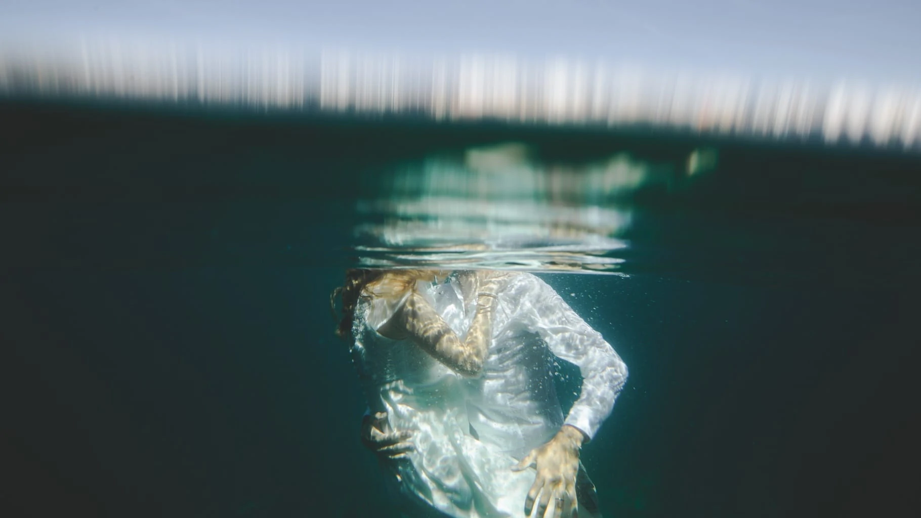 White couple underwater