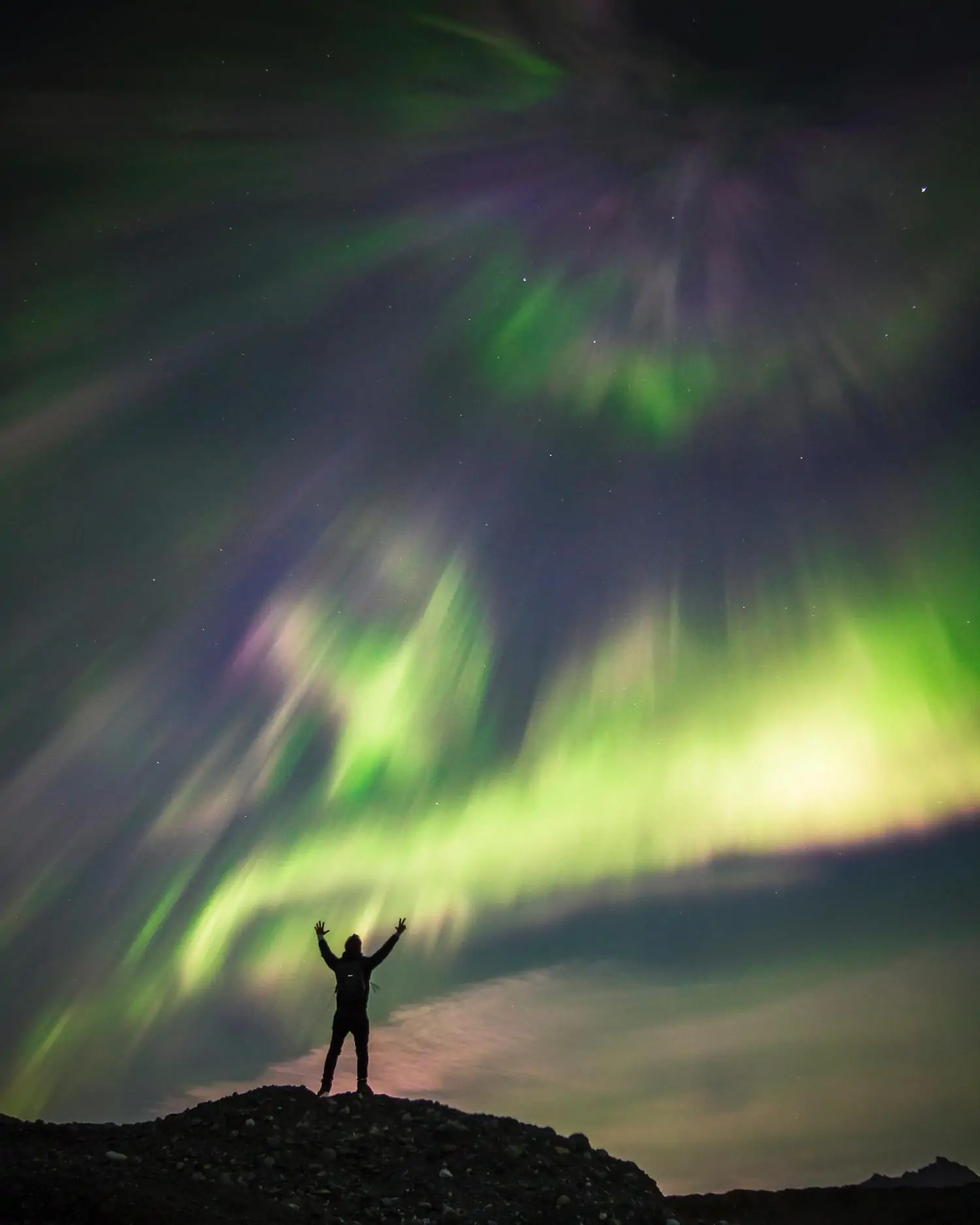 Example of photographic genres, night photography, northern lights