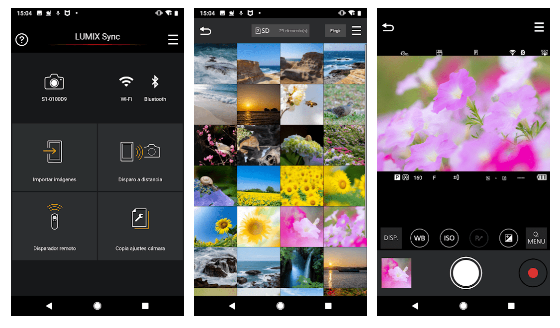 Captura de pantalla de Lumix Sync aplicación para control remoto de cámara para Panasonic