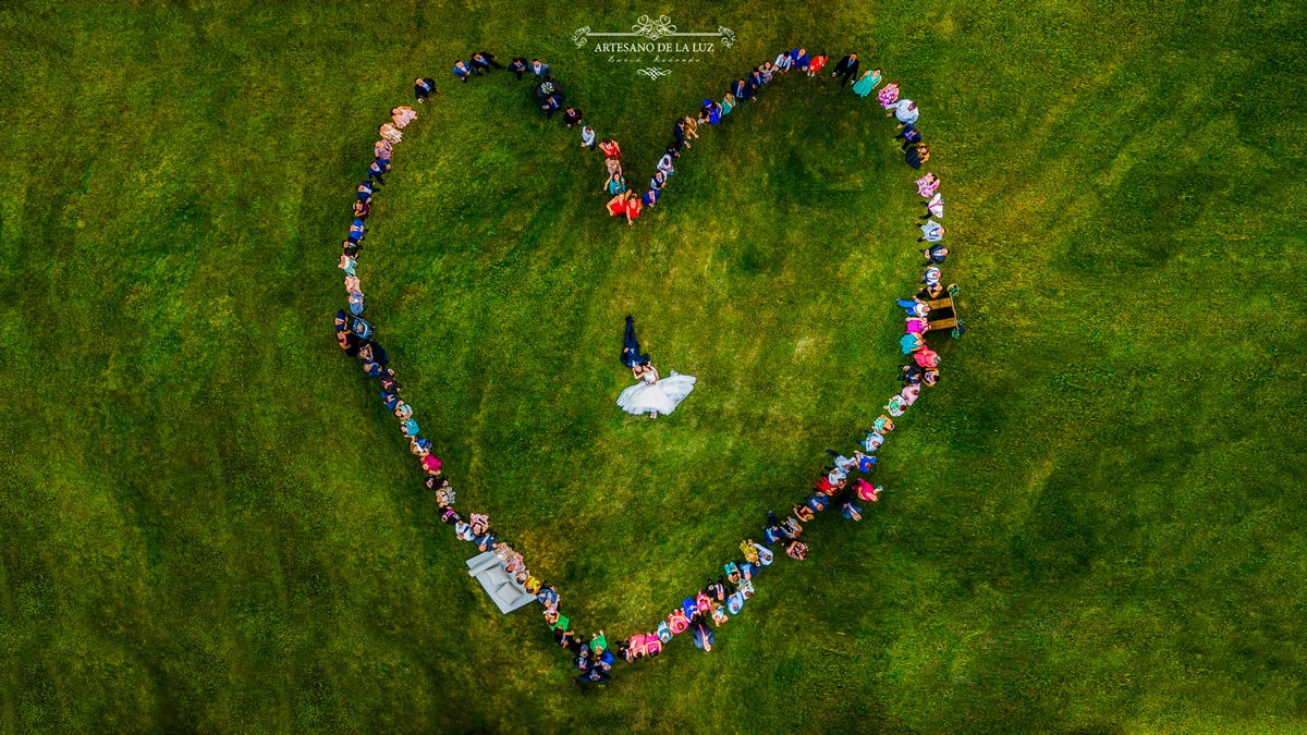 Fotografía de boda desde dron