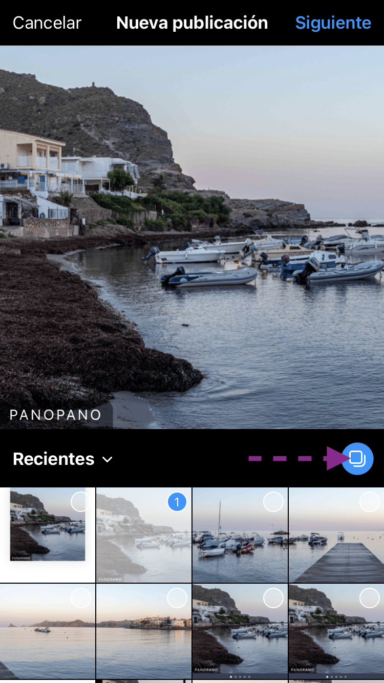 Paso 6 subir Pano a Instagram