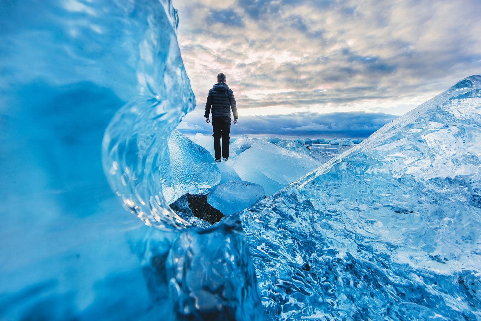 persona hielo naturaleza