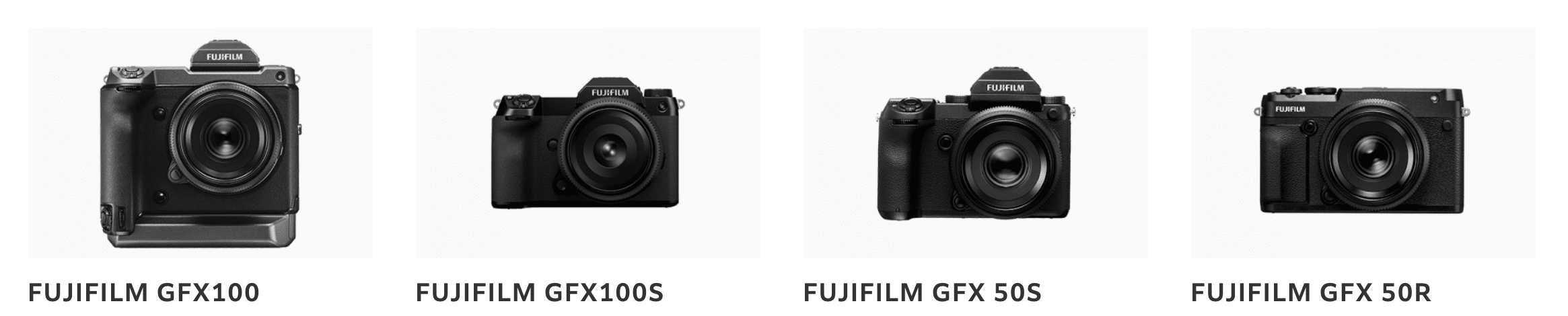 Cámaras de la serie GFX de Fujifilm de gran formato