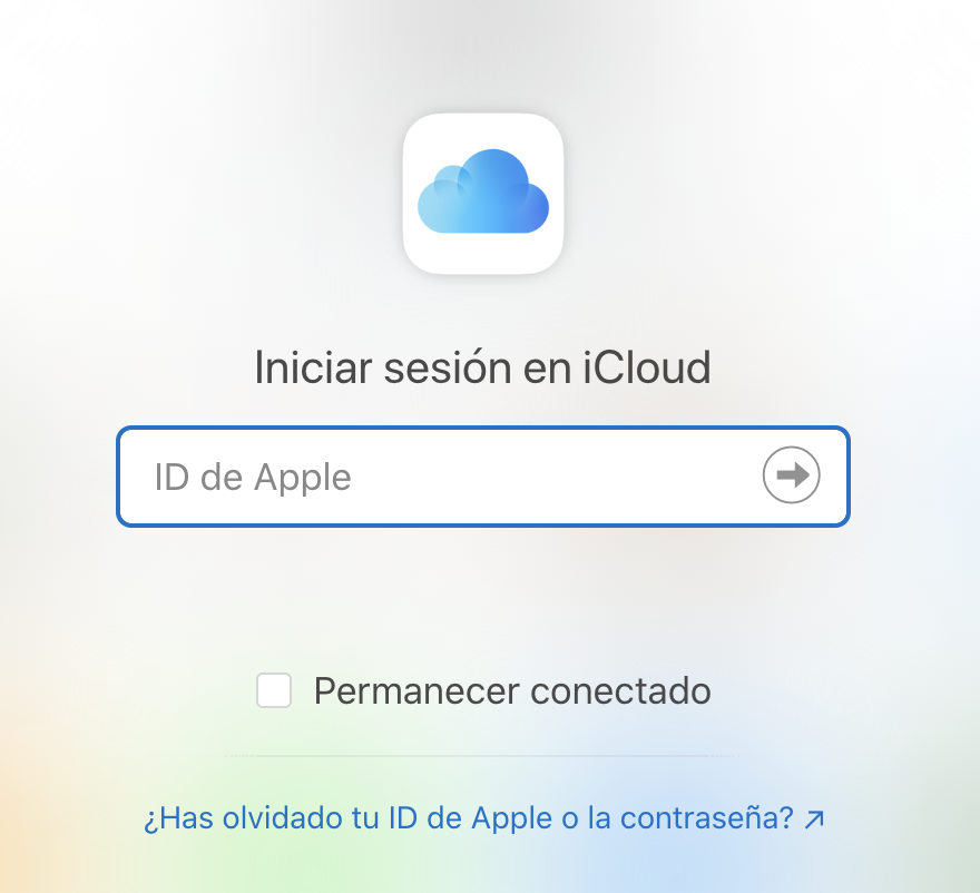 icloud iniciar sesión