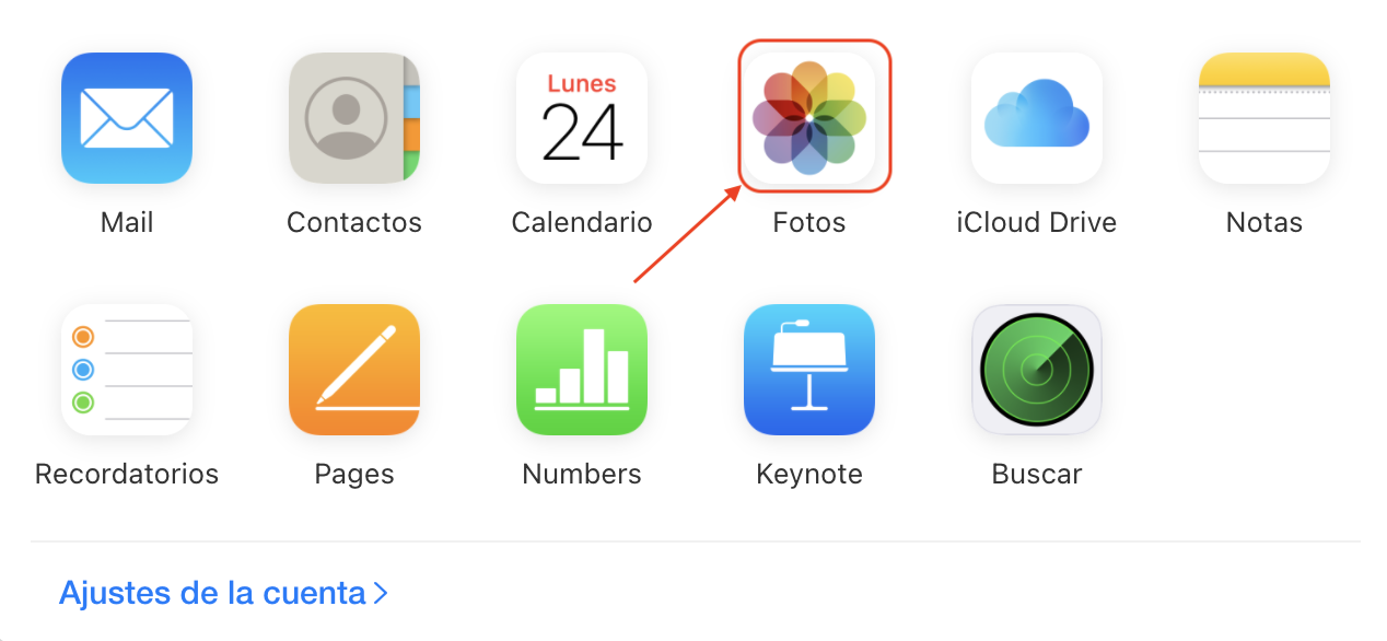 iconos fotos y iCloud 