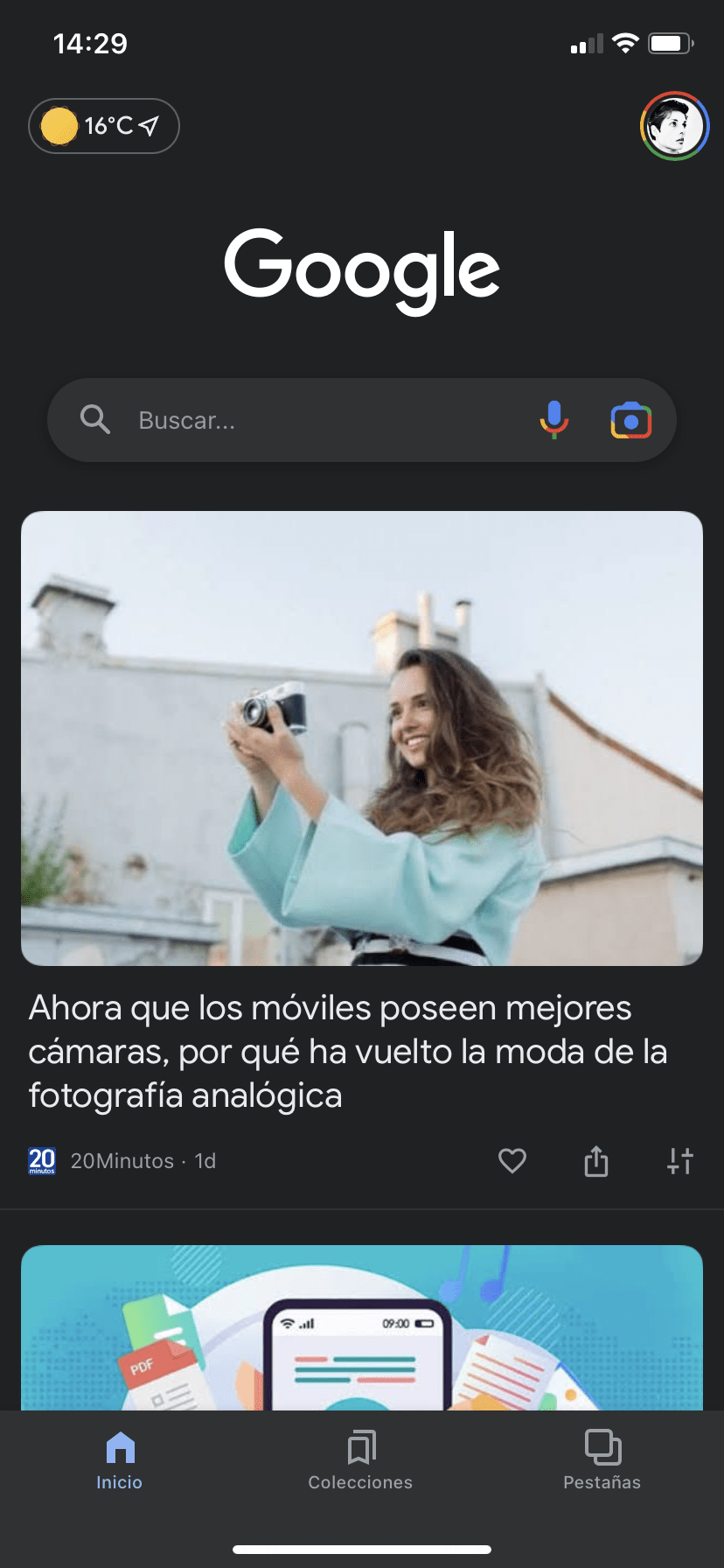app de google en el móvil