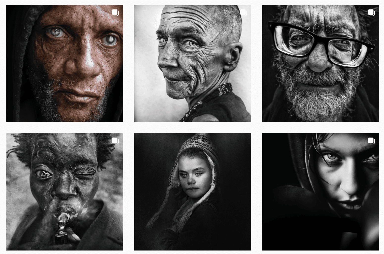 Portraits of Lee Jeffries on Instagram