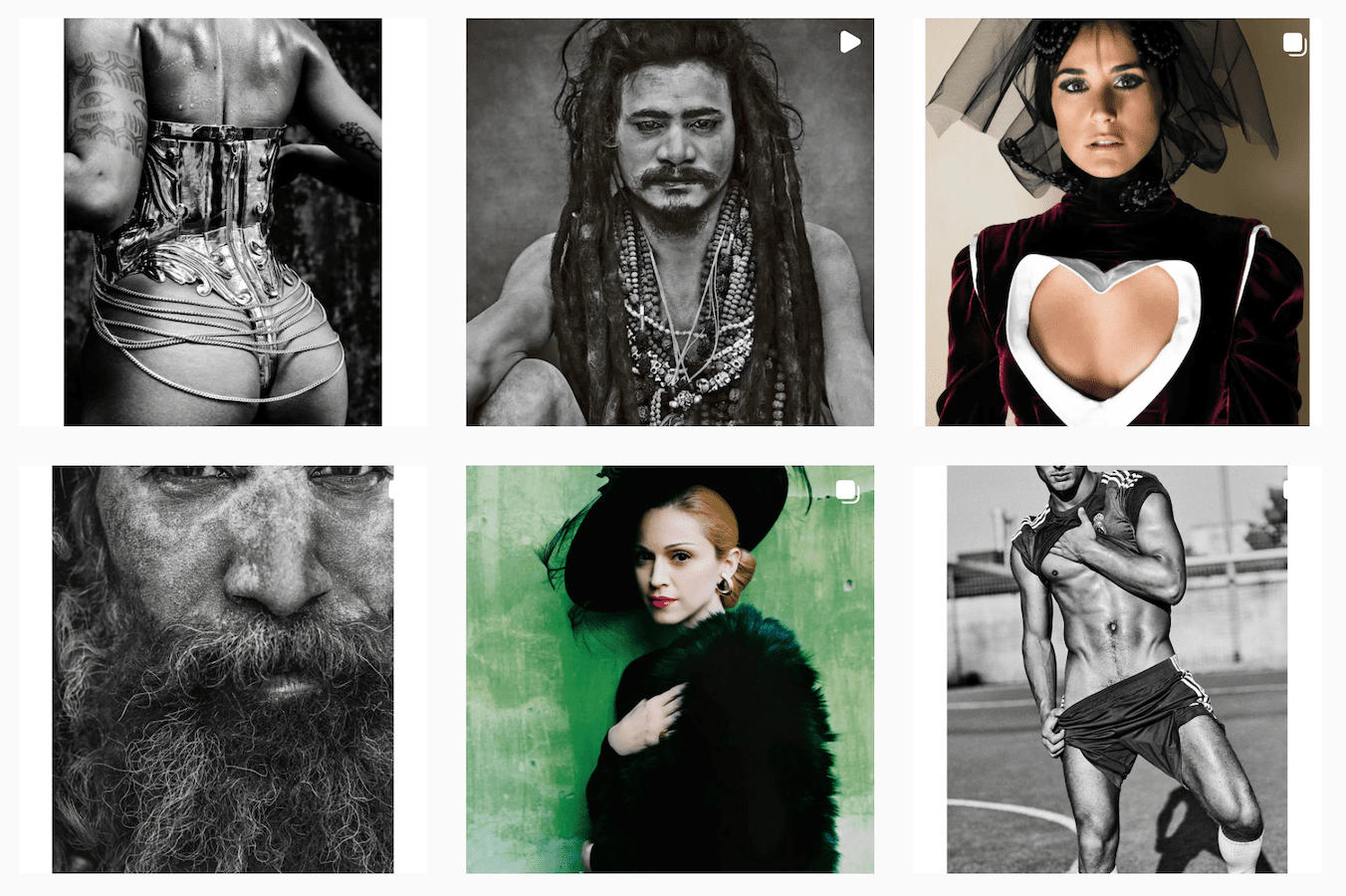 Resumen de la galería de Instagram de Mario Testino