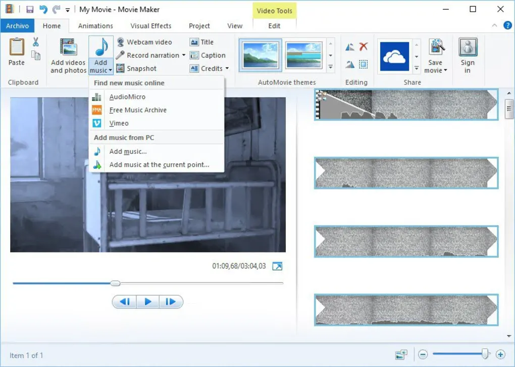 windows movie maker free editing program