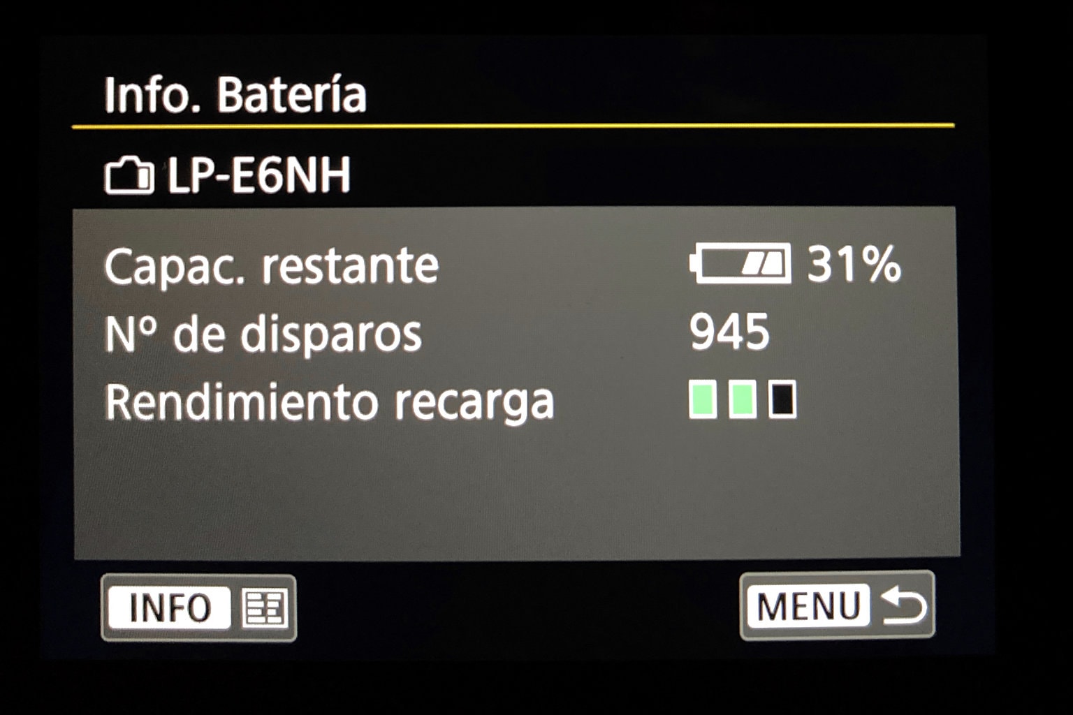 duración batería canon eos R6