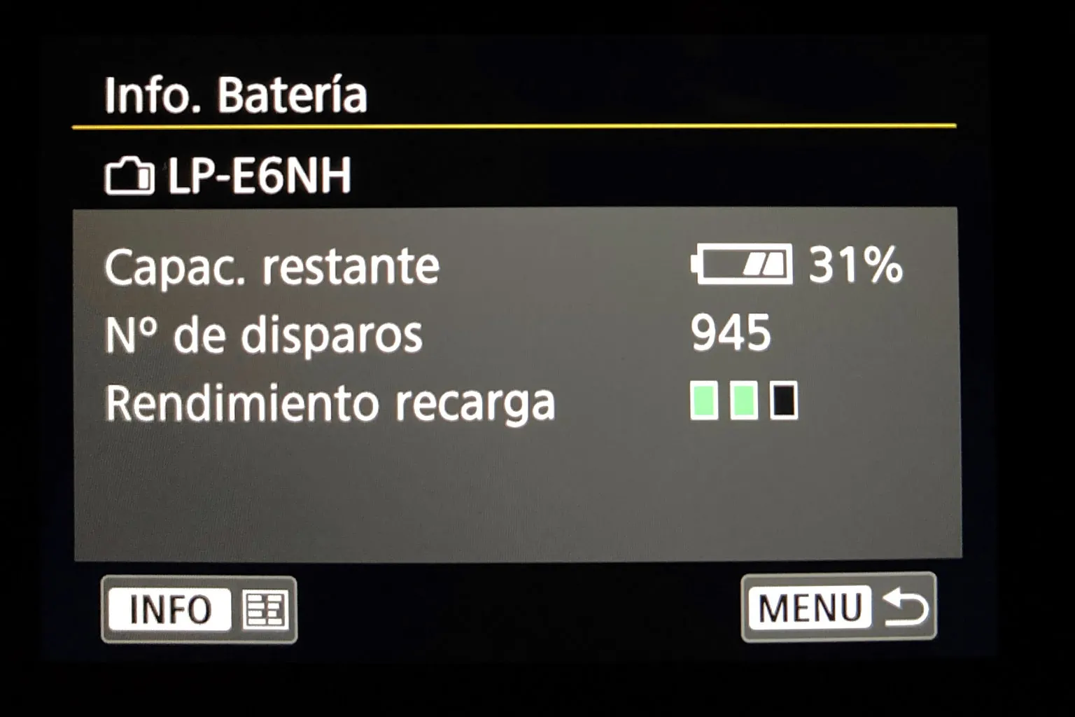 duración batería canon eos R6