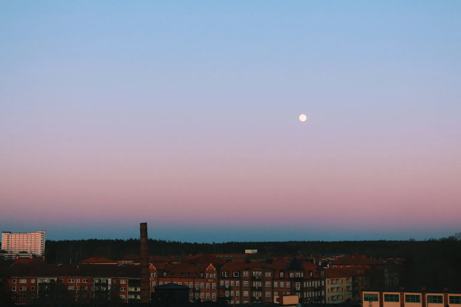 Moon photographed with wide angle