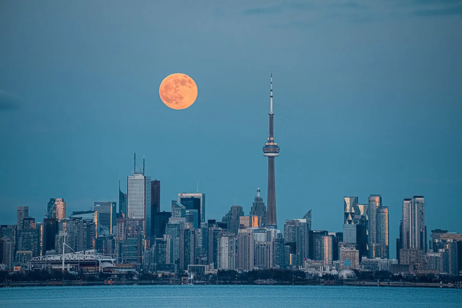 Moon photographed with a telephoto lens